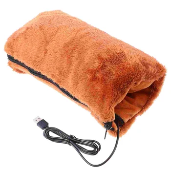 USB-грелка для рук, Фланелевое отопление, Подключаемая электрическая зарядка, зимние плюшевые горячие муфты, портативные футбольные перчатки