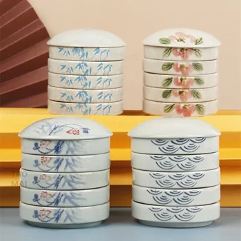 Китайская каллиграфия Цзиндэчжэнь, пятислойный Диск, Пигментная керамическая Палитра, Инструменты для рисования, покрытие чернилами