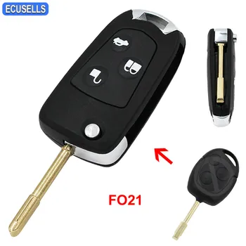 Складной Чехол Для Дистанционного Ключа Flip Smart Car Key Case Для Ford Focus Festiva Ka Mondeo Transit Connect FO21 Uncut Blade