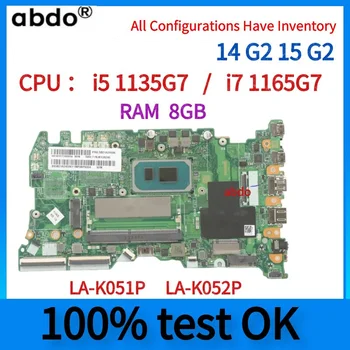 Материнская плата FLV34 LA-K051P LA-K052P.Для материнской платы ноутбука Lenovo ThinkBook 14 G2 15 G2ITL.С процессором I7 I5.RAM 8G 100% тест
