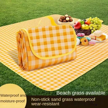 Уличный утолщенный водонепроницаемый коврик для пикника, Походный нетканый материал, Коврик для пикника, Влагостойкий коврик, Пляжный коврик