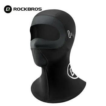 Чехол для шлема ROCKBROS, зимний велосипедный шарф, сохраняющий тепло, головной убор, Дышащая маска для лица, уличная велосипедная балаклава, Флисовая маска для головы