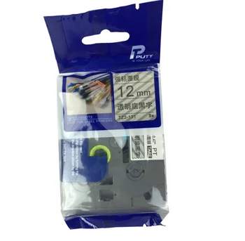 2x Кассета с этикеточной лентой TZ3-131 для принтеров этикеток Brother PT-D450/18Rz p-touch 12 мм черный на прозрачном