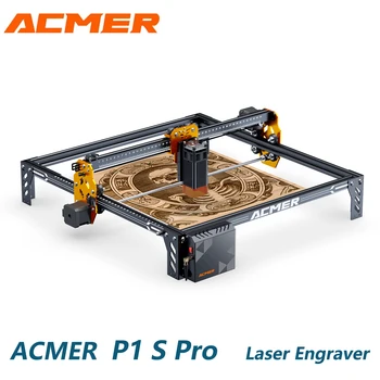 Лазерный гравер ACMER P1 S Pro Точность гравировки 0,01 с фиксированным фокусом Мощность лазера 6 Вт Четырехколесная конструкция 380x370 мм