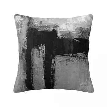 Серо-черная абстрактная подушка-плед Диванные подушки осеннее украшение