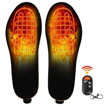 Зимние электрообогреваемые колодки для обуви с дистанционным управлением, перезаряжаемая грелка для ног, Беспроводные стельки с подогревом, 3 режима нагрева