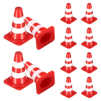 50 шт. мини-блокпостов, пластиковых дорожных конусов, миниатюрных дорожных знаков, имитирующих конусы безопасности для детей