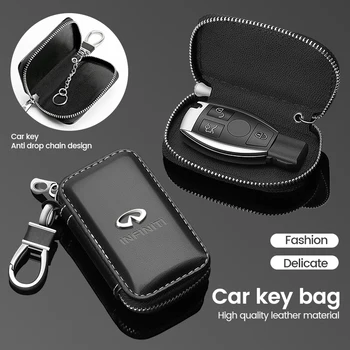 Кожаный Бумажник Для Ключей Сумка Для Ключей Автомобиля Многофункциональный Чехол Для Ключей Автомобильные Аксессуары Для Infiniti FX35 Q50 G35 QX70 G37 Q30 QX56 I30 M35 FX37