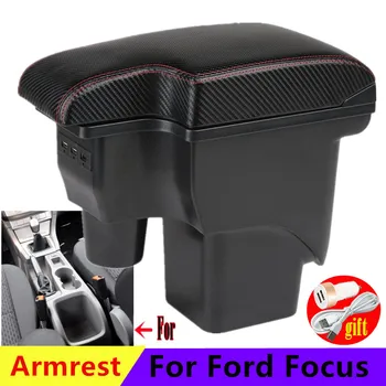 карбоновое волокно для Ford Focus 2 подлокотник коробка для Ford Focus 2 mk2 автомобильный подлокотник коробка автомобильные аксессуары коробка для хранения в салоне запчасти USB