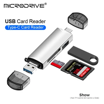 6-в-1 USB/ Type-C / Micro OTG Адаптер для чтения карт памяти SD/ TF Портативный USB/ Type-C /Micro OTG Адаптер со скоростью передачи данных 5 Гбит /с.