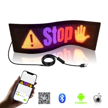 Приложение Bluetooth Программируемая автомобильная светодиодная панель Рекламный свет Гибкая светодиодная панель дисплея автомобиля Цифровая Прокрутка Текста Светодиодная вывеска