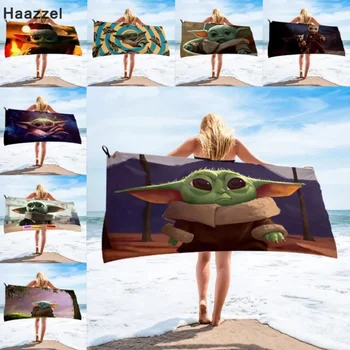 Быстросохнущее банное полотенце из микрофибры Baby Yodae, пляжное полотенце, женская длинная юбка с шелковым принтом, завернутое в бикини, покрытое солнцезащитным одеялом