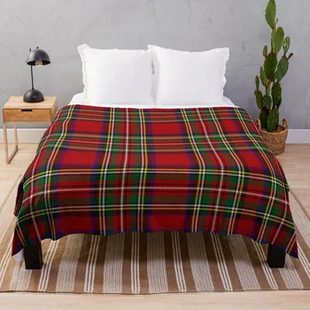 Плед из красной шотландки, плед Stewart Clan, зимнее постельное белье, пушистые одеяла, большое тяжелое одеяло
