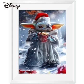 Детская ткань для вышивания Disney Yoda, Зимняя счетная вышивка крестом, Новый холст с мультяшным принтом, Рождественский подарок ручной работы.