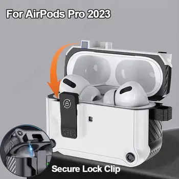 Чехол с защитным замком для AirPods Pro 2023 Pro 2 2022 Чехол Для наушников Для AirPods 3 Pro 2-го поколения, Прочный чехол для AirPods Pro2