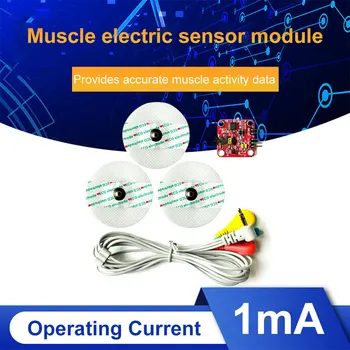 Датчик мышечного сигнала, датчик EMG, контроллер 3.3-5V Обнаруживает мышечную активность, Плата разработки для Arduino