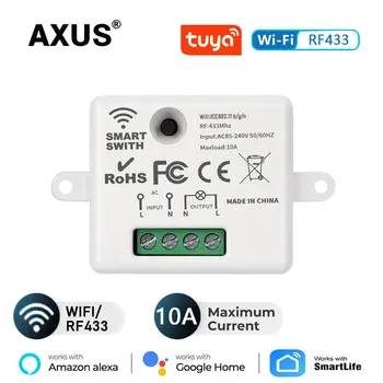 AXUS WIFI Мини-Модуль Tuya Smart Light Switch Релейный Модуль 433 МГц Настенная Панель Однопроводной Беспроводной Домашний Пульт Дистанционного Управления 220V 10A