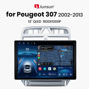 Junsun X7 MAX 13,1 “2K Беспроводной CarPlay Android Auto Автомагнитола Для Peugeot 307 307CC 307SW 2002-2013 Мультимедийное авторадио