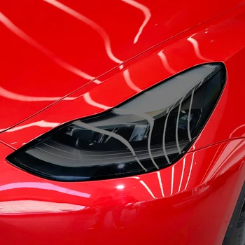 2 шт. для Tesla Model 3 X Y S Оттенок автомобильных фар Дымчато-черный Защитная пленка Прозрачная наклейка из ТПУ Аксессуары