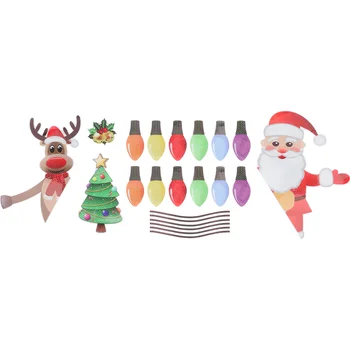1 набор магнитных рождественских наклеек на автомобильный холодильник, Светоотражающая лампа, декоративные пасты