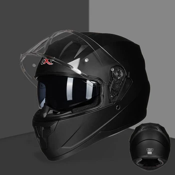 Гоночные шлемы с двойным козырьком и полным забралом для бездорожья Мотоциклетный шлем Мотоциклетный Casco Moto Для мотокросса capacete DOT Одобрен для мужчин и женщин