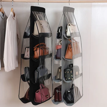 Подвесная сумка-органайзер Складной Подвесной шкаф Прозрачная сумка для хранения на двери, стене, вешалка для обуви, сумка, 6/8 кармана