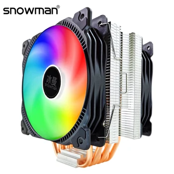 SNOWMAN 6 Тепловых Трубок CPU Cooler ARGB 120 мм PWM 4 Pin для Intel LGA 2011 1700 1200 1150 1151 AMD AM3 AM4 PC CPU Охлаждающий Вентилятор тихий