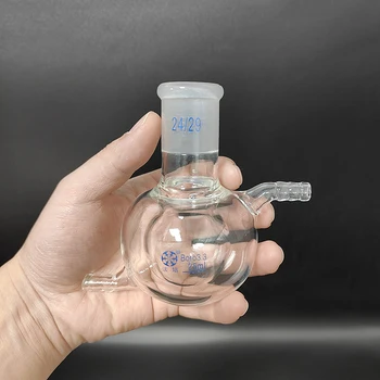 Двухъярусная сферическая колба с круглым дном с одним горлышком, Вместимость 25 мл-100 мл-5000 мл, Соединение 24/29, реакторная бутылка с мезонинной рубашкой