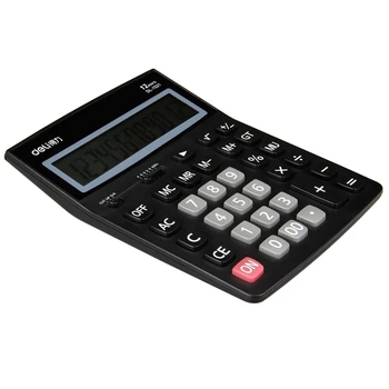 Настольный калькулятор DL Effective 1521A, 12-значный, большой экран, Черная солнечная энергия, двойной источник питания, канцелярские принадлежности