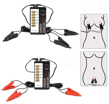 БДСМ Игрушка для флирта с грудью, сильный удар электрическим током, Зажимы для сосков, E-stim, Зажим для клитора, Стимулятор половых губ, секс-игрушка для взрослых для пары