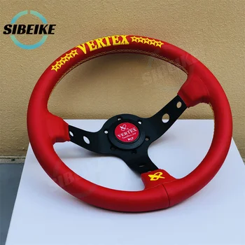 13-дюймовое универсальное гоночное рулевое колесо из красной кожи, глубокое блюдо, рулевое колесо Vertex 10 Sstar