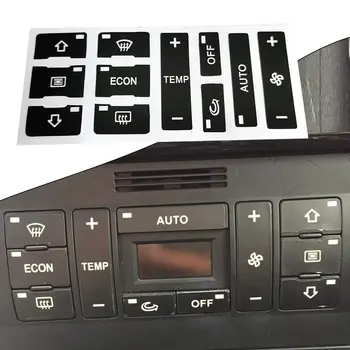 Наклейка для ремонта кнопки автомобильного кондиционера Черная ПВХ-наклейка для ремонта кнопки замены Audi A2 A3 A8L Автомобильные аксессуары для интерьера
