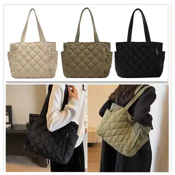 Женская мягкая сумка-хобо на молнии, легкая сумка с регулируемым ремешком, сумка с верхней ручкой, стеганая сумка с бриллиантами, напускная дорожная сумка