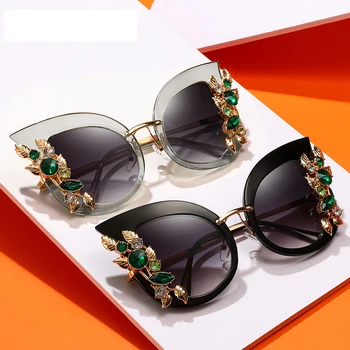 Бриллиантовая оправа Модные солнцезащитные очки 
