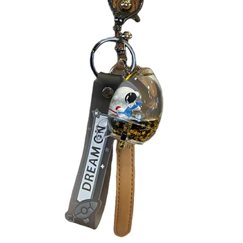 Креативный брелок для ключей с плавающей бутылкой-ракетой Астронавта, Дрейфующий песок, Изысканный брелок для автомобиля для мужчин и женщин, Сумка для книг, Кулон в подарок