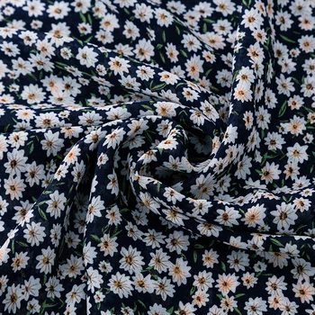 Шифоновое платье с принтом Little Daisy, широкие брюки, ткань с цветочным узором, просвечивает 50 *150 см/шт TJ8939