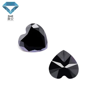 Черный синтетический муассанит огранки Wuzhou XIAN Gems в форме сердца Цена за карат для изготовления ювелирных изделий