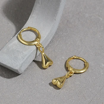 Серьги-кольца VIANRLA из стерлингового серебра 925 пробы с перевернутым сердцем, классный стиль, 18-каратное позолоченное женское ювелирное изделие, подарочная прямая доставка