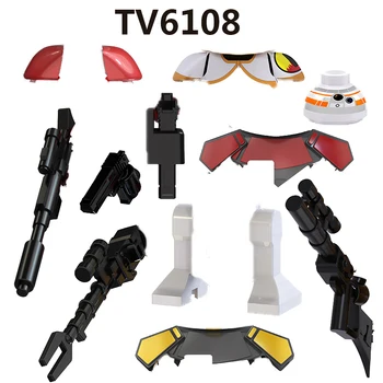 TV6108 TV8055 TV8061 TV8062 Аксессуары для оружия Movie Trooper, мини-строительные блоки, фигурки, Развивающие игрушки для детей
