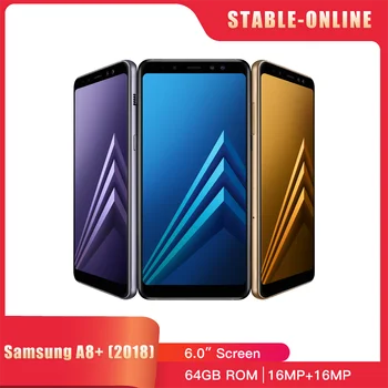 Оригинальный Samsung Galaxy A8 + (2018) A730F 4G Мобильный телефон с двумя SIM-картами 6,0 