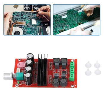 XH-M190 Двухканальная Плата Цифрового Аудиоусилителя 2x100 Вт TPA3116 2-Полосная Плата Усилителя Мощности Постоянного тока 12V-24V для Arduino