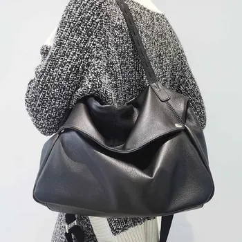 Потрясающая Мягкая Женская сумка из натуральной кожи Большой емкости Через плечо Вместительная Дорожная сумка Lady Hobo Fashion Purse 2024