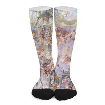 Волшебные носки в стиле барокко в пастельных тонах, мужские велосипедные носки для бега, женские компрессионные носки, детские носки