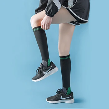 Женские компрессионные носки Для занятий спортом на открытом воздухе, бегом, велоспортом, Тонкие высокие носки, Быстросохнущие дышащие Мужские носки, впитывающие пот