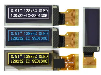 IPS 0,91-дюймовый 14-контактный Белый/Желтый/Синий OLED-дисплей SSD1306 Drive IC I2C Интерфейс 128*32