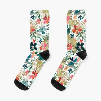 Носки с цветочным рисунком SEA OTTER PARADISE, противоскользящие футбольные носки, спортивные носки, много забавных носков, мужские и женские носки