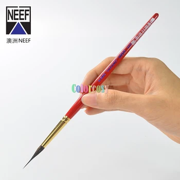 NEEF 4400 Игла, комбинация Белки и Taklon Rigger, кисть для рисования, Короткая ручка, Недорогая кисть для акварели