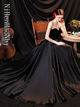 Пышные платья Элегантное вечернее платье Черное бальное платье