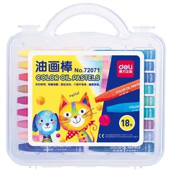 72071 стержень для рисования маслом 18-цветной ручной красочный детский стержень для рисования маслом коробка детских цветных карандашей канцелярские принадлежности 
