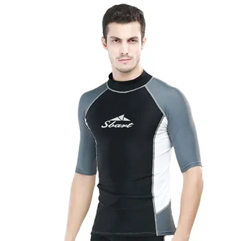SBART-Футболка для серфинга с коротким рукавом и Короткие штаны для плавания для Мужчин, Солнцезащитные Купальники Rash Guard UPF 50 + Rashguard